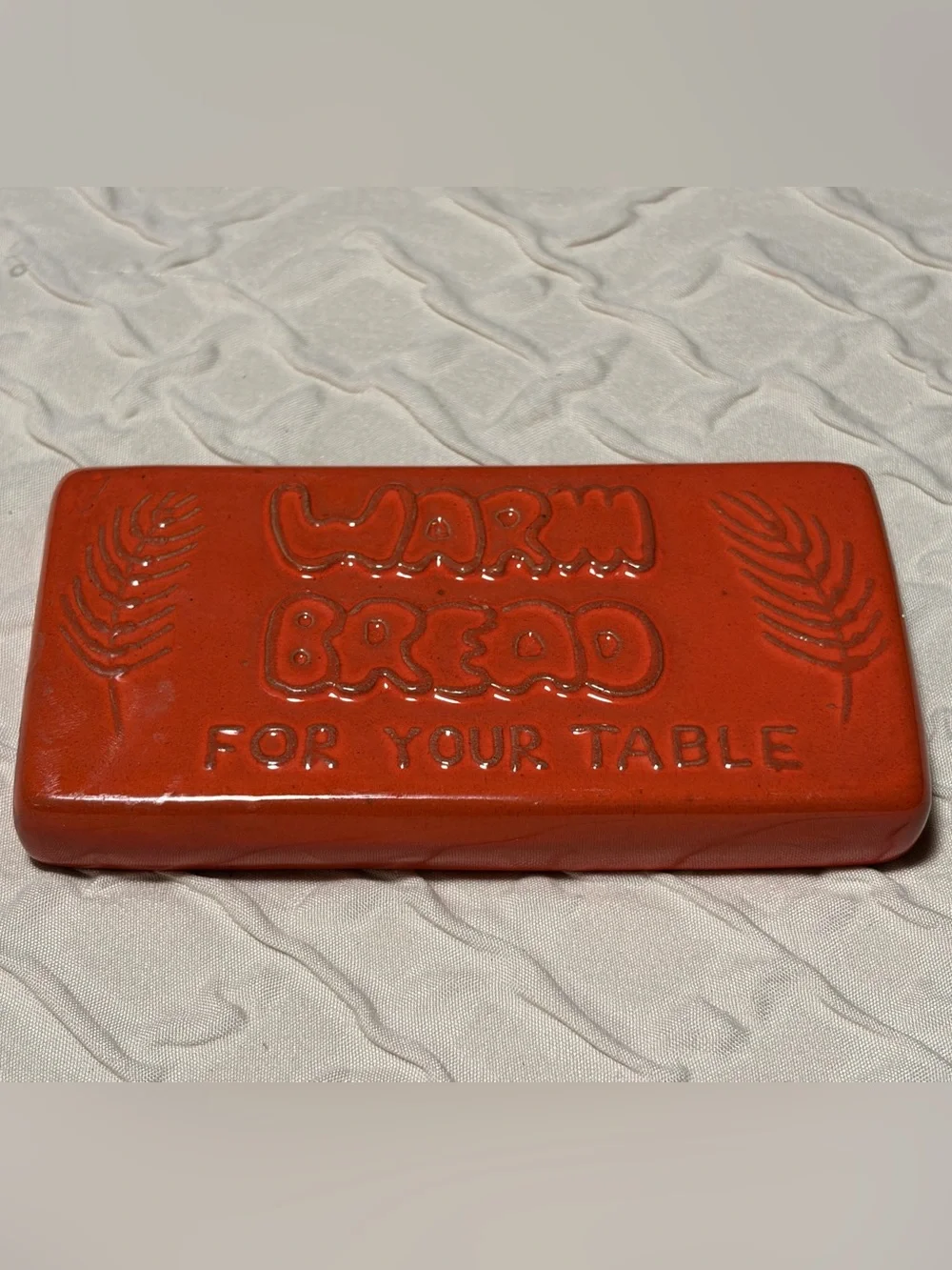 Vintage Frankoma Pottery 251 Rectangular Bread Warmer Flame Red Gloss
